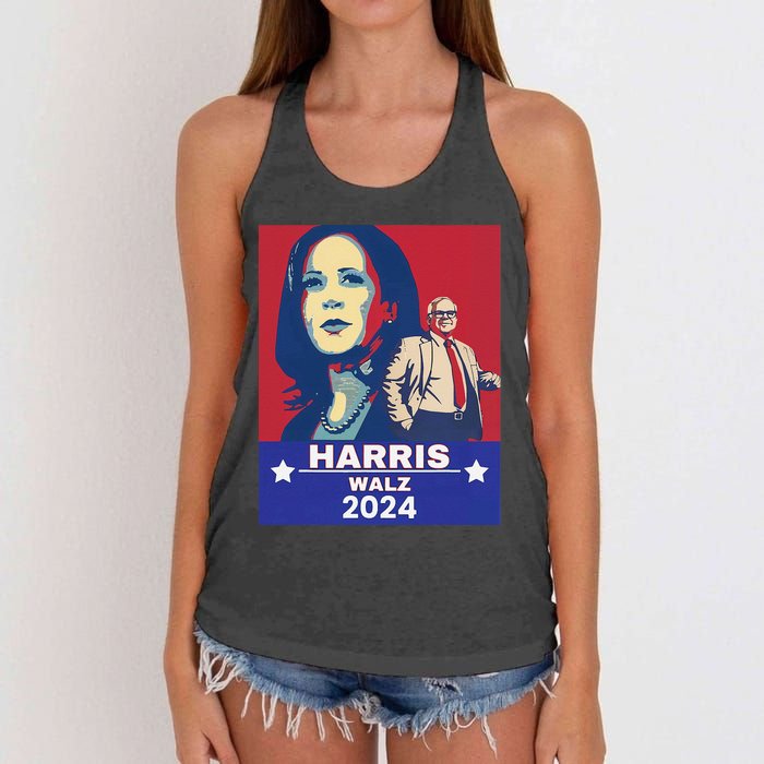 Harris Waltz 2024 Election President Kamala Harris Tim Waltz Women's Knotted Racerback Tank