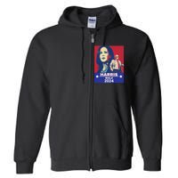 Harris Waltz 2024 Election President Kamala Harris Tim Waltz Full Zip Hoodie