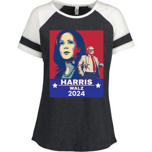 Harris Waltz 2024 Election President Kamala Harris Tim Waltz Enza Ladies Jersey Colorblock Tee