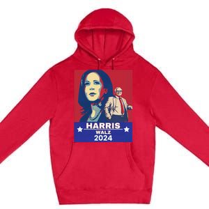 Harris Waltz 2024 Election President Kamala Harris Tim Waltz Premium Pullover Hoodie