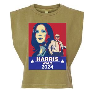 Harris Waltz 2024 Election President Kamala Harris Tim Waltz Garment-Dyed Women's Muscle Tee