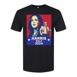 Harris Waltz 2024 Election President Kamala Harris Tim Waltz Softstyle CVC T-Shirt