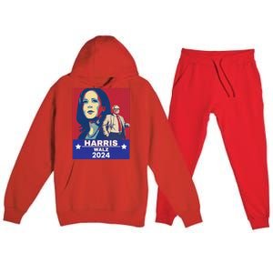 Harris Waltz 2024 Election President Kamala Harris Tim Waltz Premium Hooded Sweatsuit Set