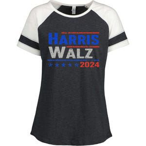 Harris Waltz 2024 Election Kamala Harris Tim Waltz 2024 Enza Ladies Jersey Colorblock Tee