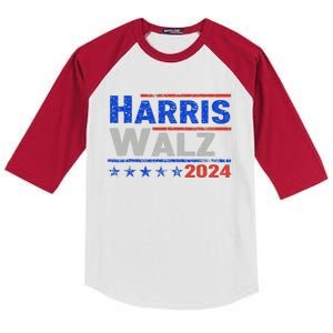 Harris Waltz 2024 Election Kamala Harris Tim Waltz 2024 Kids Colorblock Raglan Jersey