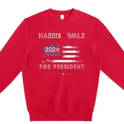 Harris Waltz 2024 Usa Harris Walz 2024 Premium Crewneck Sweatshirt