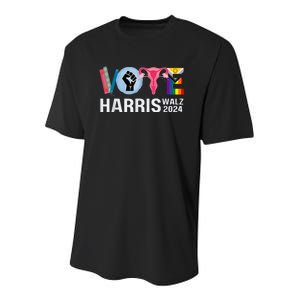 Harris Walz 24 Vote Books Lgbt Election Youth Performance Sprint T-Shirt