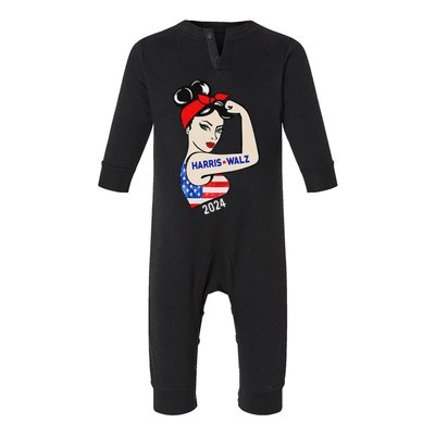 Harris Waltz 2024 Election Kamala Harris Tim Waltz 24 Infant Fleece One Piece