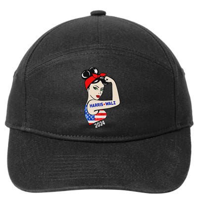 Harris Waltz 2024 Election Kamala Harris Tim Waltz 24 7-Panel Snapback Hat