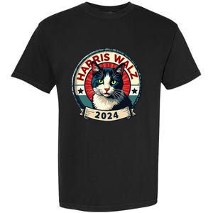 Harris Walz 2024 Funny Cat Election Kamala Harris Tim Waltz Garment-Dyed Heavyweight T-Shirt