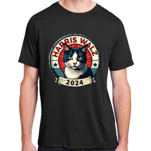 Harris Walz 2024 Funny Cat Election Kamala Harris Tim Waltz Adult ChromaSoft Performance T-Shirt