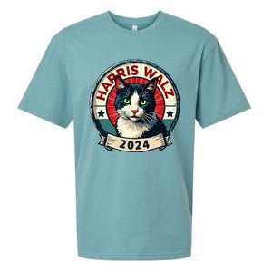 Harris Walz 2024 Funny Cat Election Kamala Harris Tim Waltz Sueded Cloud Jersey T-Shirt