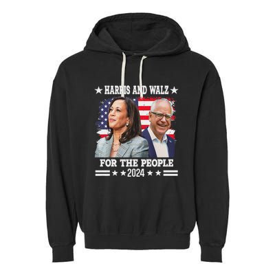 Harris Walz 2024 Election Kamala Harris Tim Waltz Garment-Dyed Fleece Hoodie