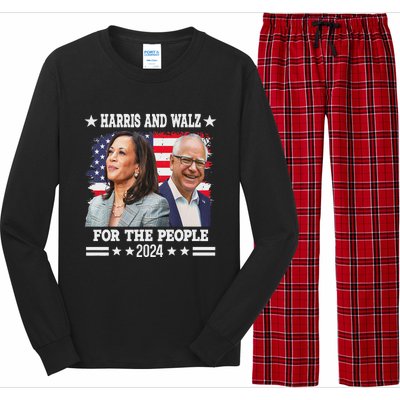 Harris Walz 2024 Election Kamala Harris Tim Waltz Long Sleeve Pajama Set