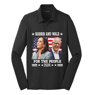 Harris Walz 2024 Election Kamala Harris Tim Waltz Silk Touch Performance Long Sleeve Polo