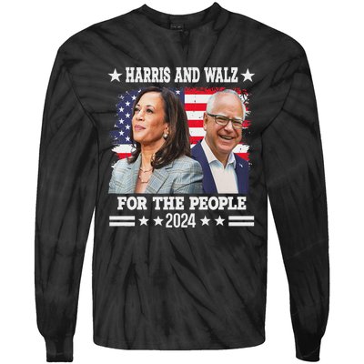 Harris Walz 2024 Election Kamala Harris Tim Waltz Tie-Dye Long Sleeve Shirt