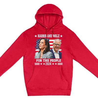 Harris Walz 2024 Election Kamala Harris Tim Waltz Premium Pullover Hoodie