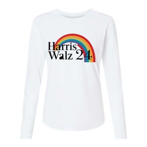 Harris Walz 24 Rainbow Radiance Womens Cotton Relaxed Long Sleeve T-Shirt