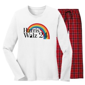 Harris Walz 24 Rainbow Radiance Women's Long Sleeve Flannel Pajama Set 