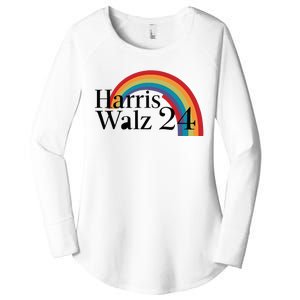 Harris Walz 24 Rainbow Radiance Women's Perfect Tri Tunic Long Sleeve Shirt