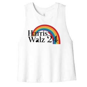 Harris Walz 24 Rainbow Radiance Women's Racerback Cropped Tank