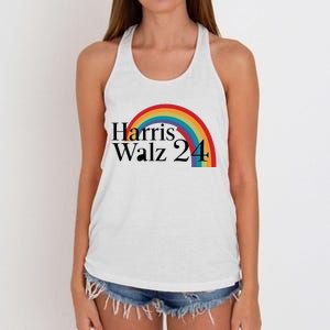 Harris Walz 24 Rainbow Radiance Women's Knotted Racerback Tank