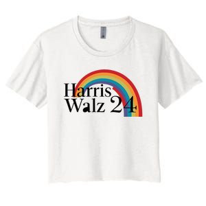 Harris Walz 24 Rainbow Radiance Women's Crop Top Tee