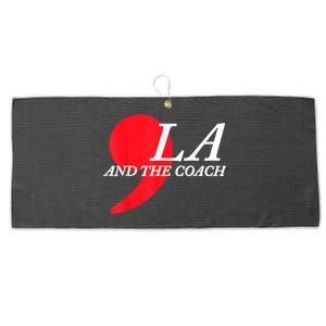 Harris Walz 2024 Comma La And The Coach Large Microfiber Waffle Golf Towel