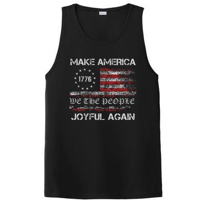 Harris Walz 2024 Make America Joyful Again Vintage Usa Flag PosiCharge Competitor Tank