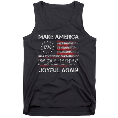 Harris Walz 2024 Make America Joyful Again Vintage Usa Flag Tank Top