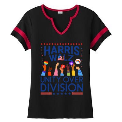 Harris Waltz 2024 Unity Over Division Ladies Halftime Notch Neck Tee