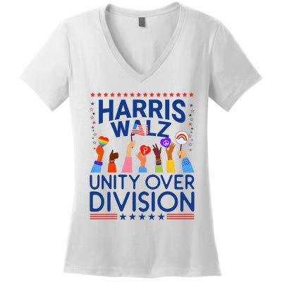 Harris Waltz 2024 Unity Over Division Women's V-Neck T-Shirt