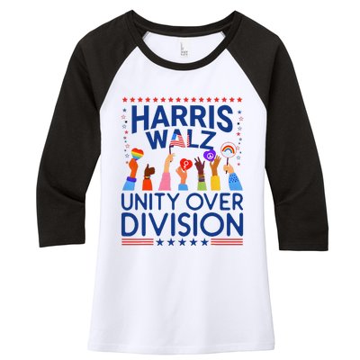 Harris Waltz 2024 Unity Over Division Women's Tri-Blend 3/4-Sleeve Raglan Shirt