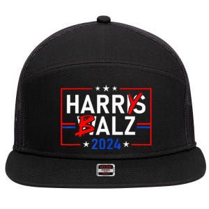 Harris Walz 24 Harry Balz 2024 Democratics Vote 7 Panel Mesh Trucker Snapback Hat