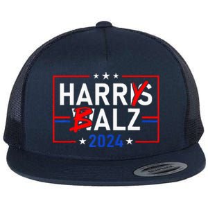 Harris Walz 24 Harry Balz 2024 Democratics Vote Flat Bill Trucker Hat