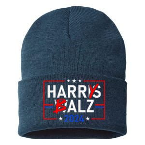 Harris Walz 24 Harry Balz 2024 Democratics Vote Sustainable Knit Beanie