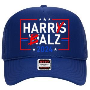 Harris Walz 24 Harry Balz 2024 Democratics Vote High Crown Mesh Back Trucker Hat