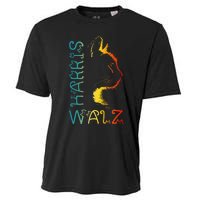 Harris Waltz 2024 Kamala Walz Cat Lettering Positive Funny Gift Cooling Performance Crew T-Shirt