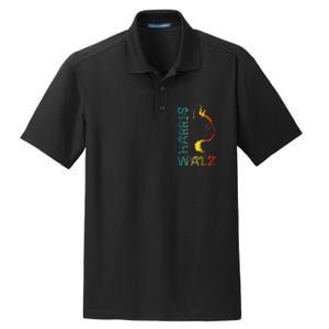 Harris Waltz 2024 Kamala Walz Cat Lettering Positive Funny Gift Dry Zone Grid Polo