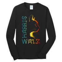 Harris Waltz 2024 Kamala Walz Cat Lettering Positive Funny Gift Tall Long Sleeve T-Shirt