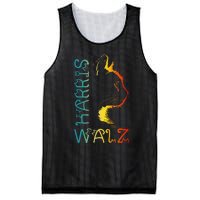 Harris Waltz 2024 Kamala Walz Cat Lettering Positive Funny Gift Mesh Reversible Basketball Jersey Tank