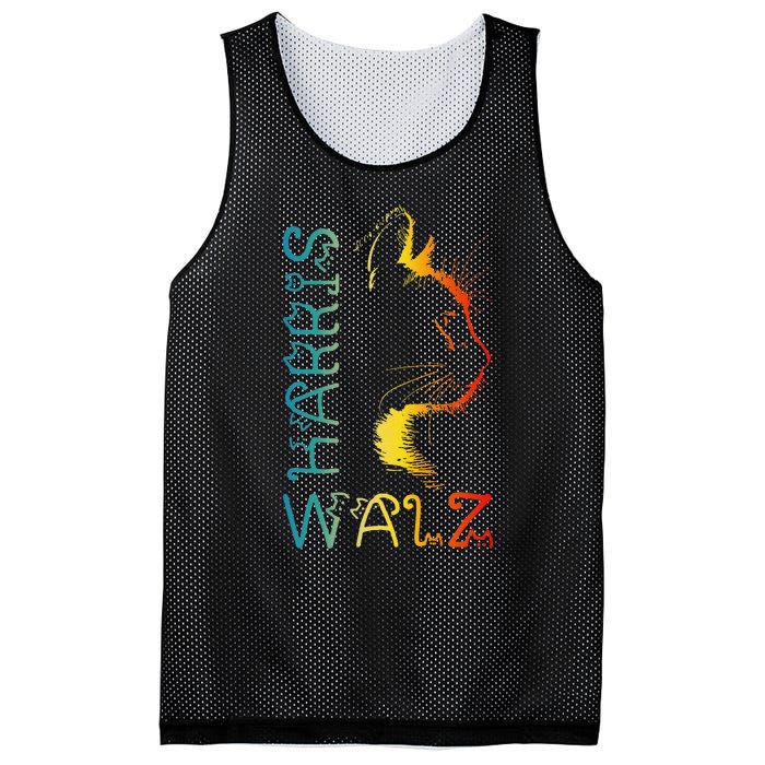 Harris Waltz 2024 Kamala Walz Cat Lettering Positive Funny Gift Mesh Reversible Basketball Jersey Tank