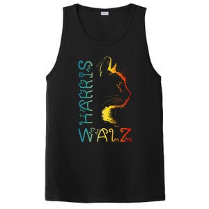 Harris Waltz 2024 Kamala Walz Cat Lettering Positive Funny Gift PosiCharge Competitor Tank