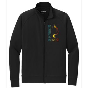 Harris Waltz 2024 Kamala Walz Cat Lettering Positive Funny Gift Stretch Full-Zip Cadet Jacket