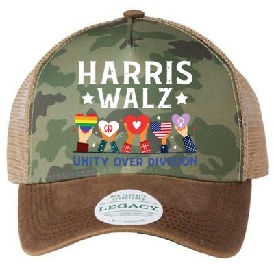 Harris Walz 2024 Unity Over Division Harris Walz 2024 Legacy Tie Dye Trucker Hat