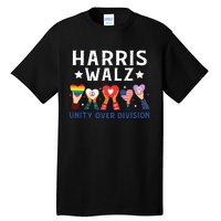 Harris Walz 2024 Unity Over Division Harris Walz 2024 Tall T-Shirt