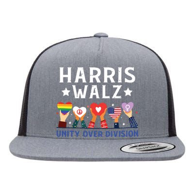 Harris Walz 2024 Unity Over Division Harris Walz 2024 Flat Bill Trucker Hat