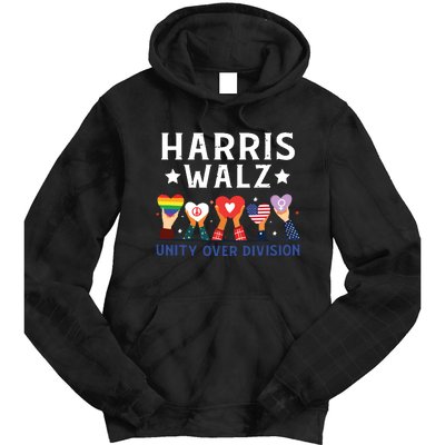 Harris Walz 2024 Unity Over Division Harris Walz 2024 Tie Dye Hoodie