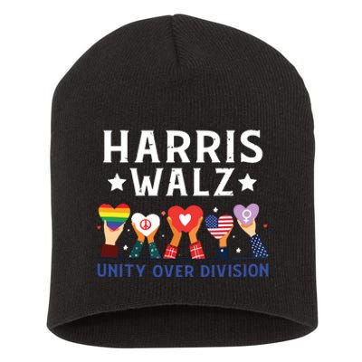 Harris Walz 2024 Unity Over Division Harris Walz 2024 Short Acrylic Beanie