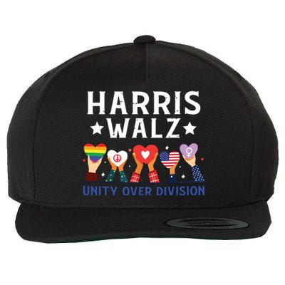 Harris Walz 2024 Unity Over Division Harris Walz 2024 Wool Snapback Cap